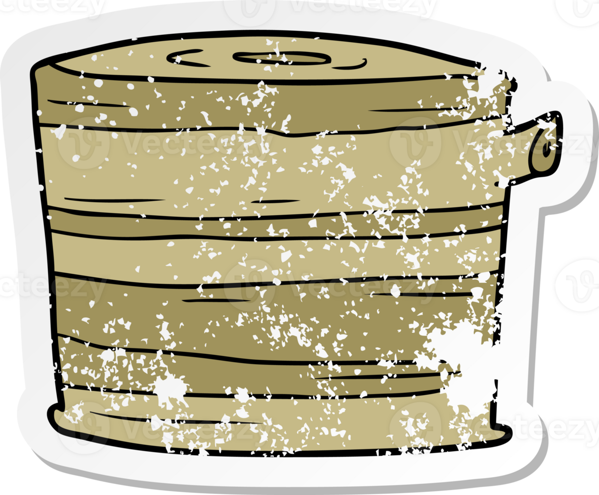 distressed sticker of a cartoon tree stump png
