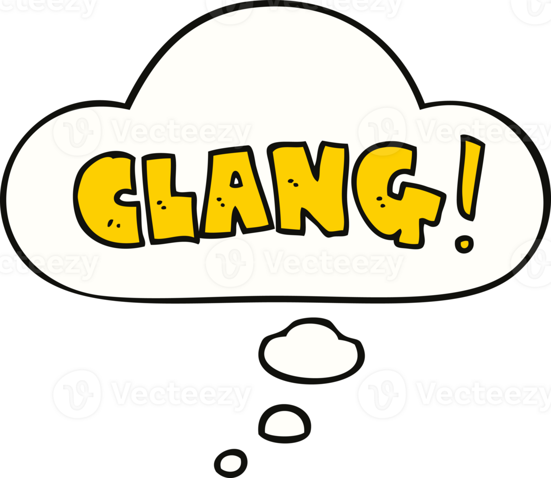 cartoon word clang with thought bubble png