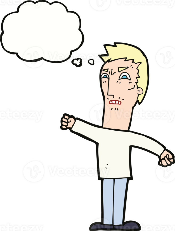 cartoon annoyed man with thought bubble png
