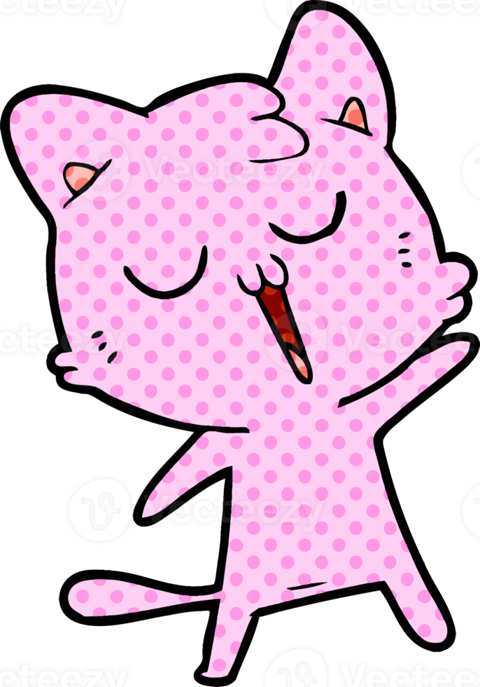 cartoon cat singing png