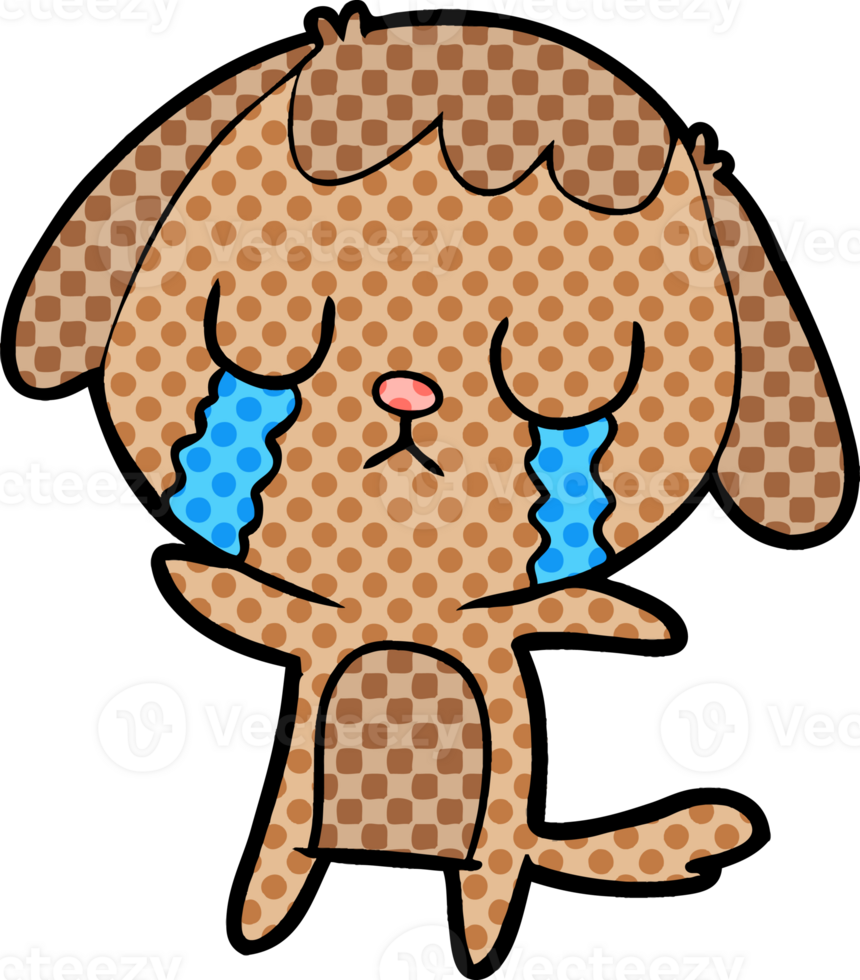cute cartoon dog crying png