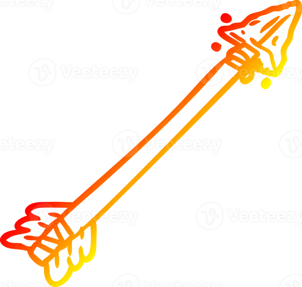 chaud pente ligne dessin de une primitif La Flèche png