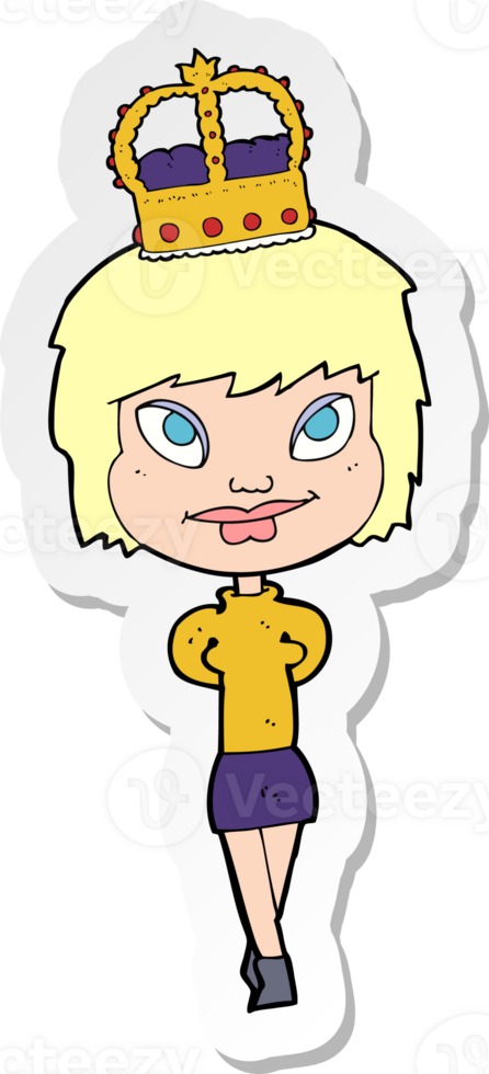 sticker of a cartoon person wearing crown png