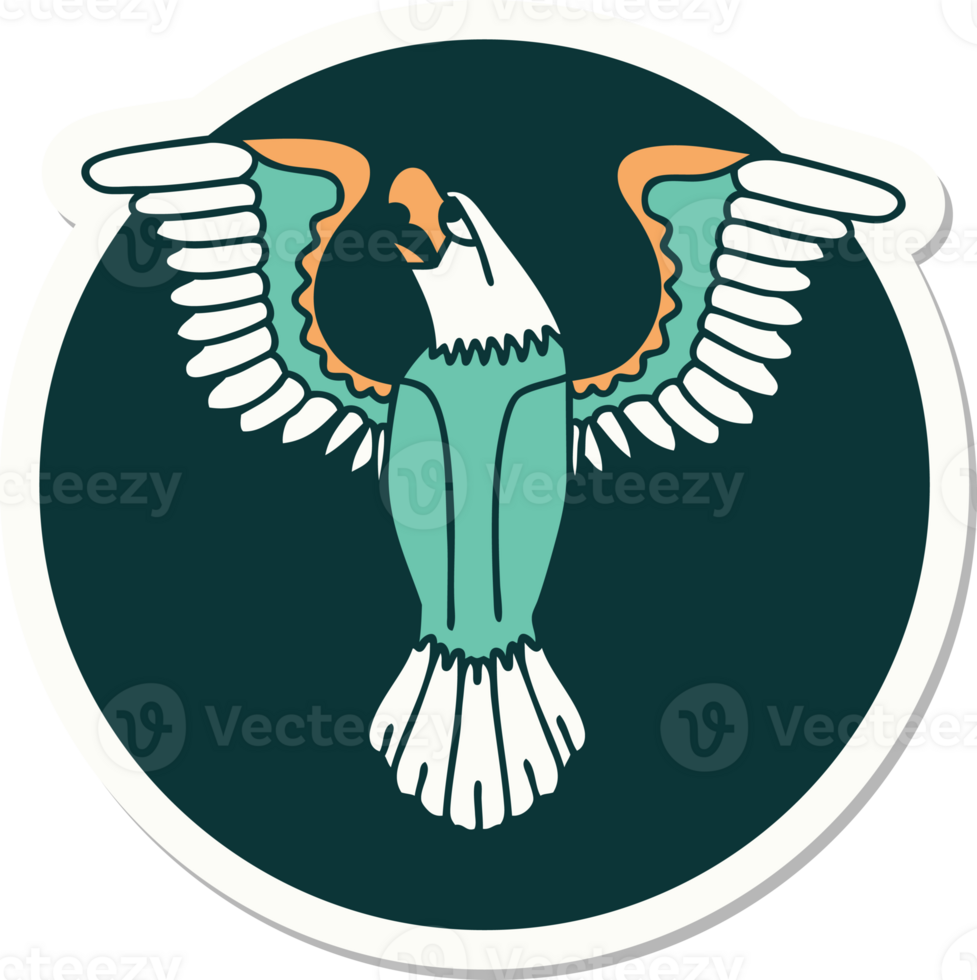 sticker of tattoo in traditional style of an american eagle png