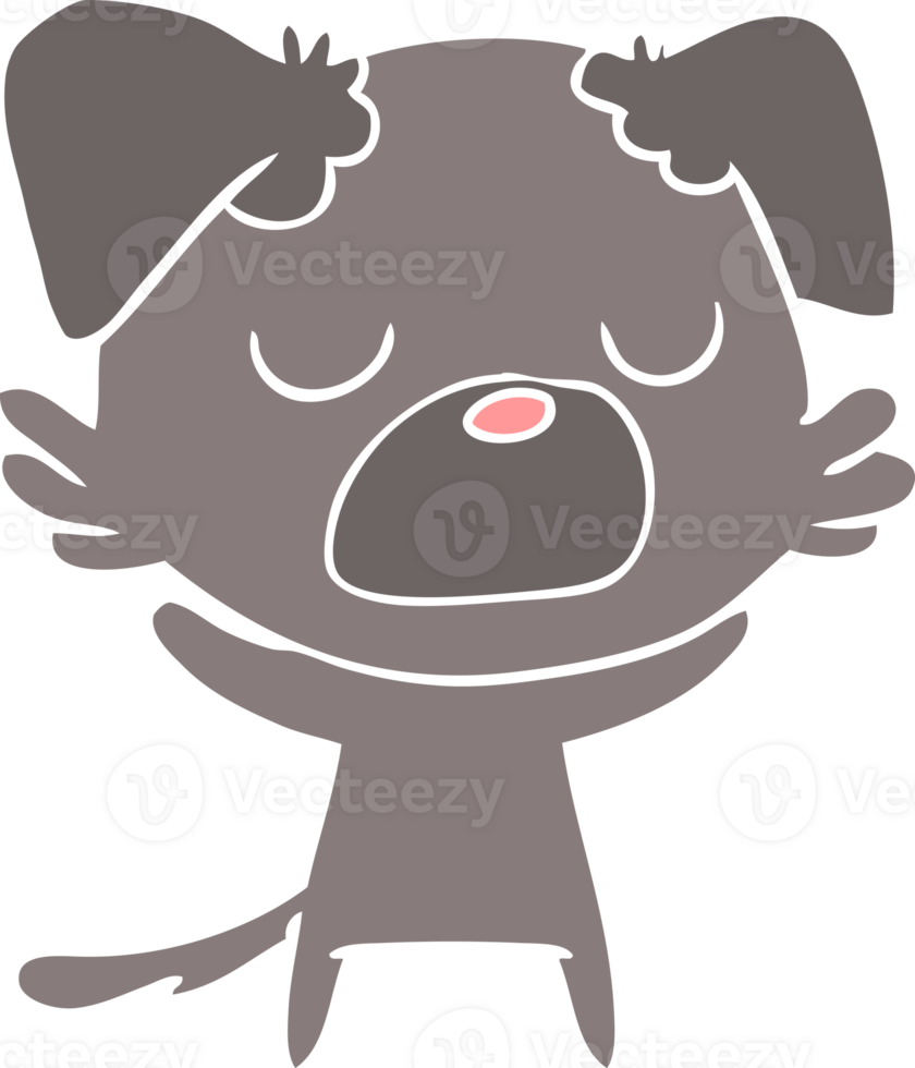 flat color style cartoon dog png