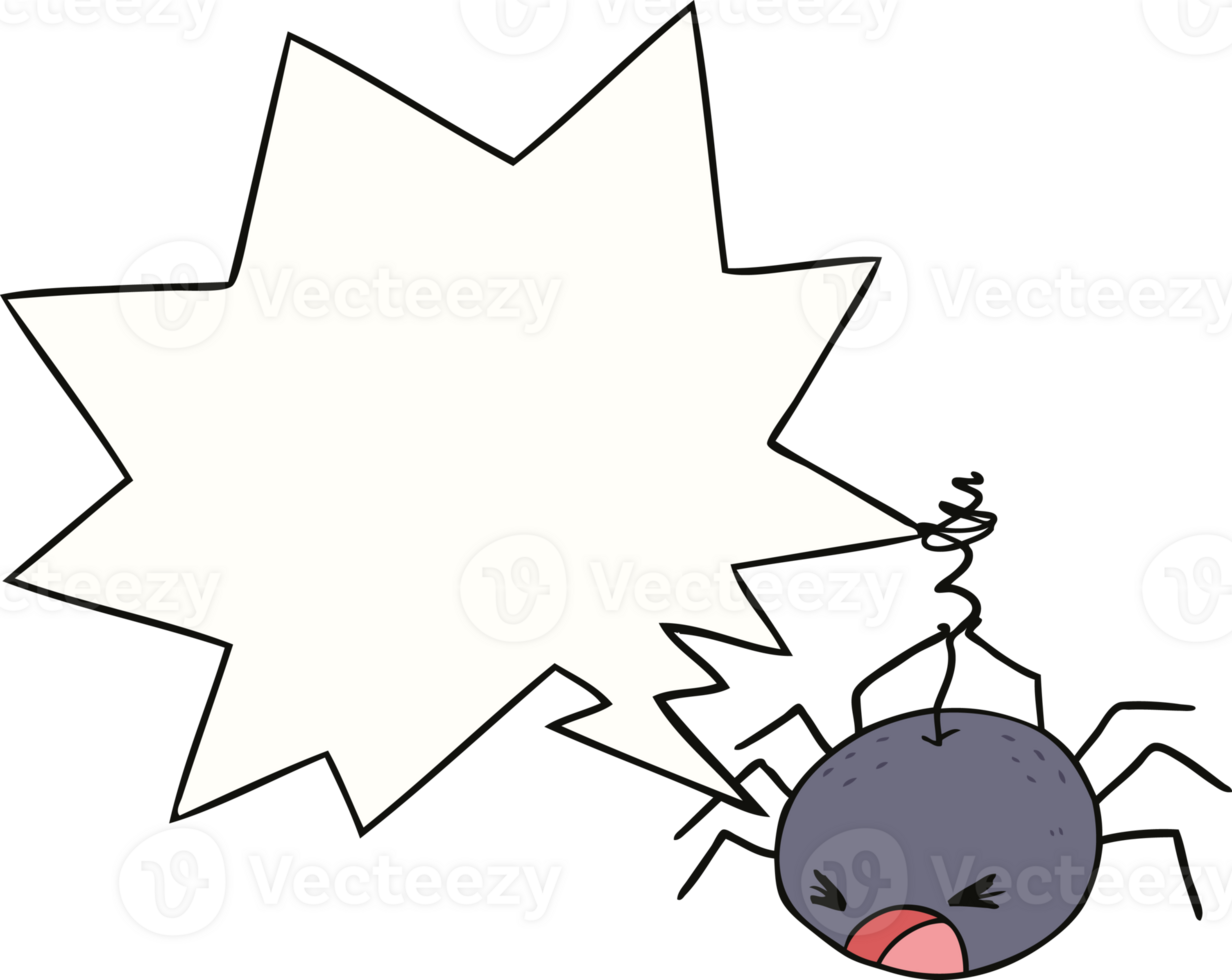 cartoon halloween spider with speech bubble png