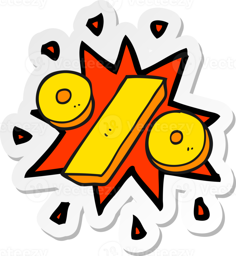 sticker of a cartoon percentage symbol png