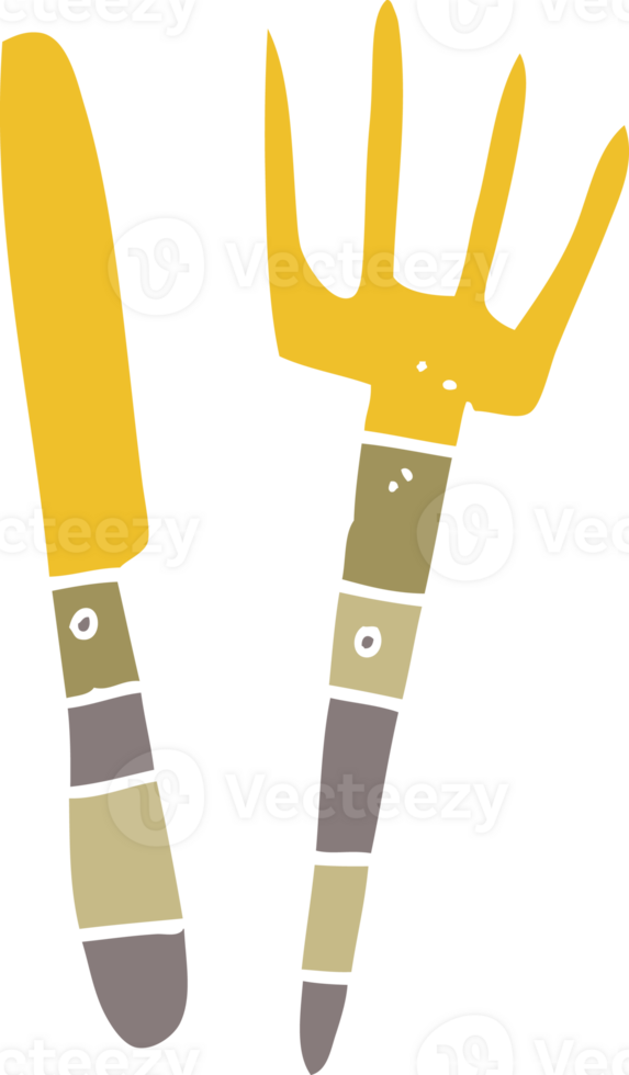 cartoon doodle knife and fork png
