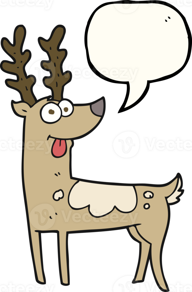 hand drawn speech bubble cartoon reindeer png
