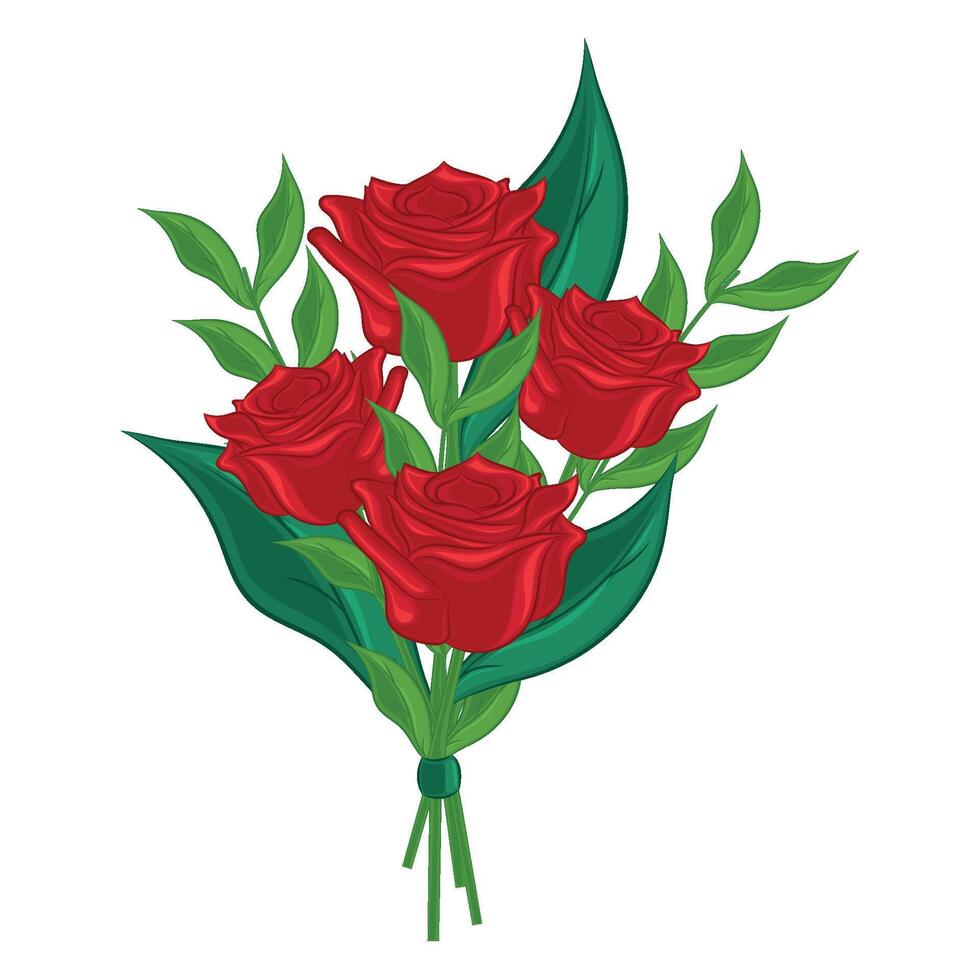 Realistic detailed rose flowers bouquet vector