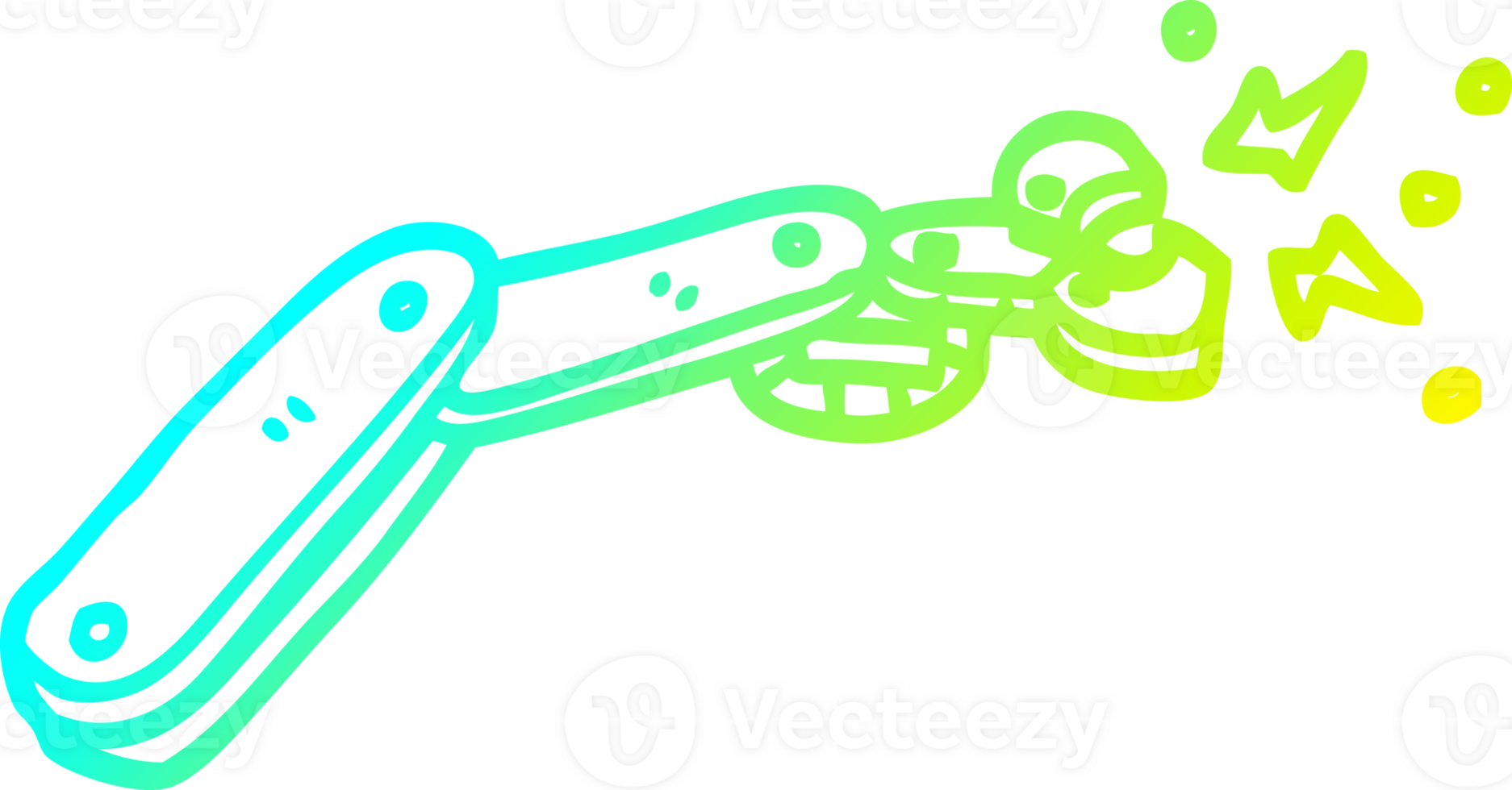 cold gradient line drawing of a cartoon robot arm png