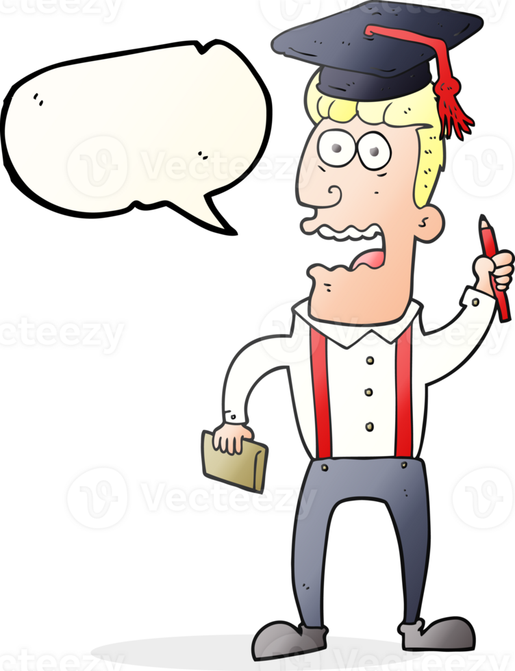 hand drawn speech bubble cartoon stressed student png