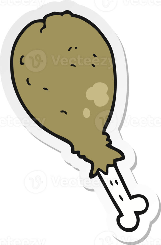 sticker of a cartoon chicken leg png