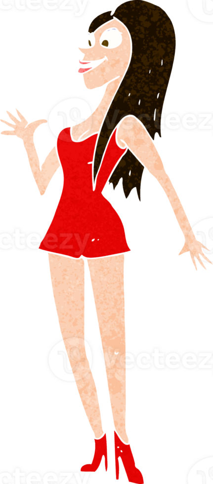 cartoon woman in pink dress png