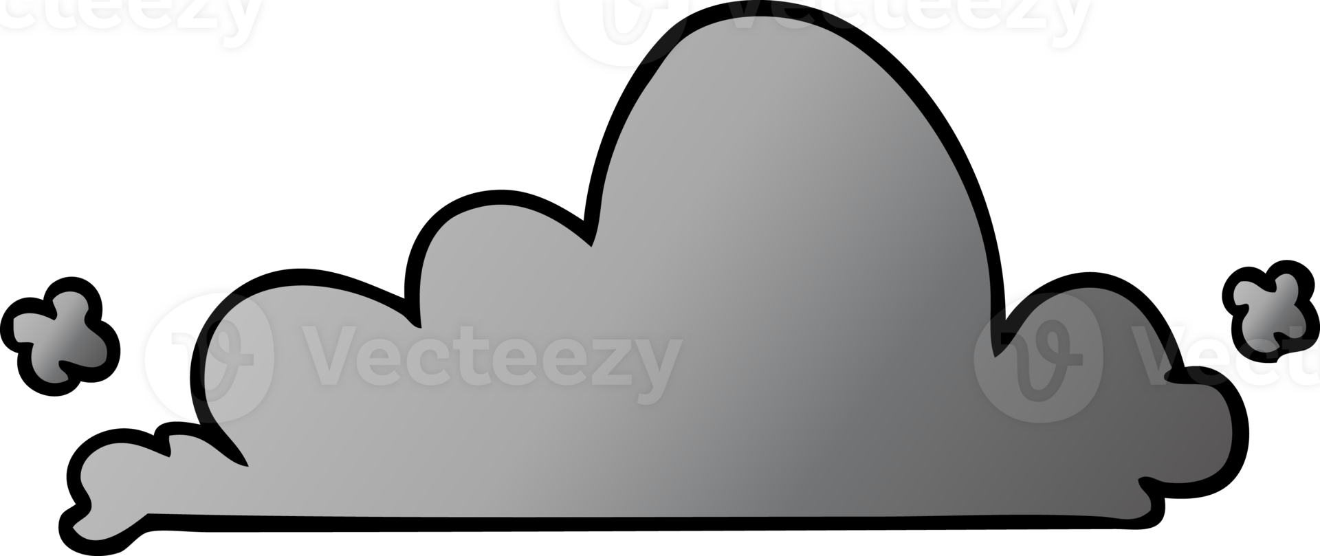 hand drawn gradient cartoon doodle of a white cloud png