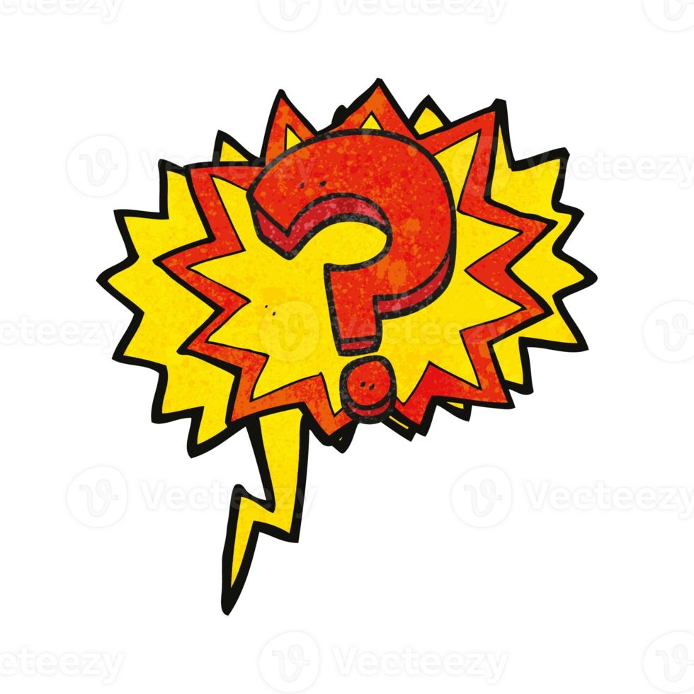 hand drawn texture speech bubble cartoon question mark png