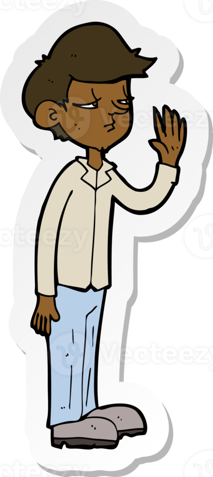 sticker of a cartoon arrogant boy png