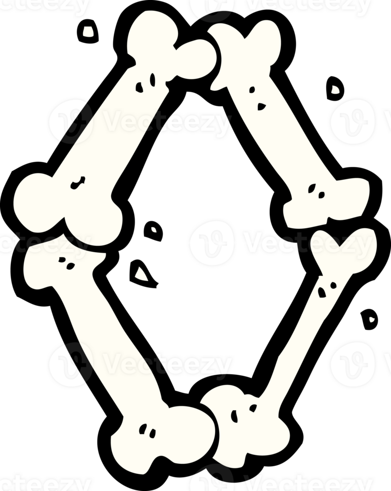 cartoon halloween bone number png