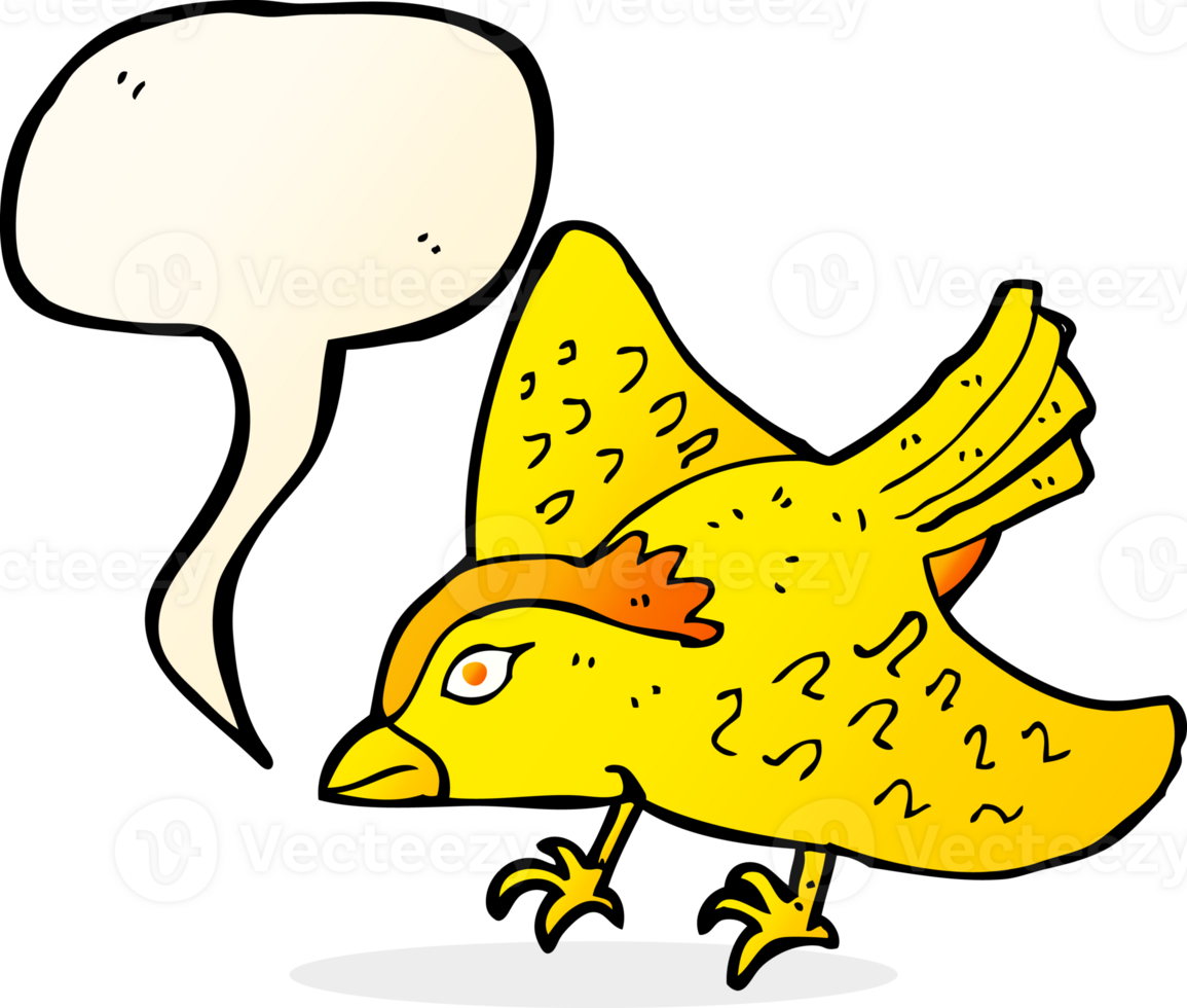 cartoon garden bird with speech bubble png