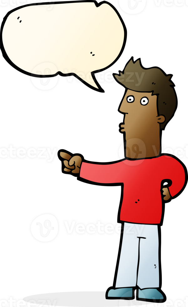 cartoon man pointing with speech bubble png