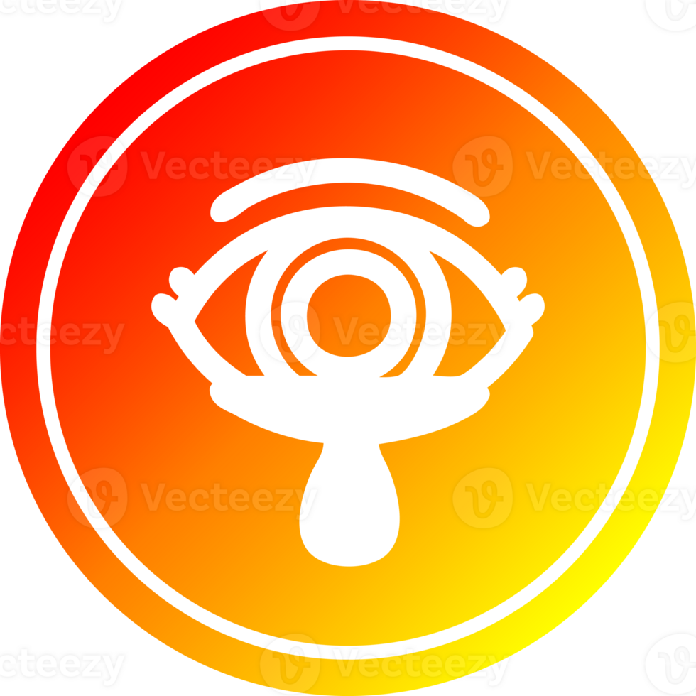 mystic eye crying blood circular icon with warm gradient finish png