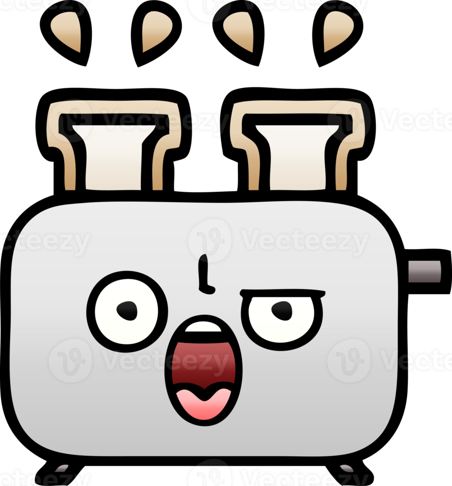gradient shaded cartoon of a of a toaster png