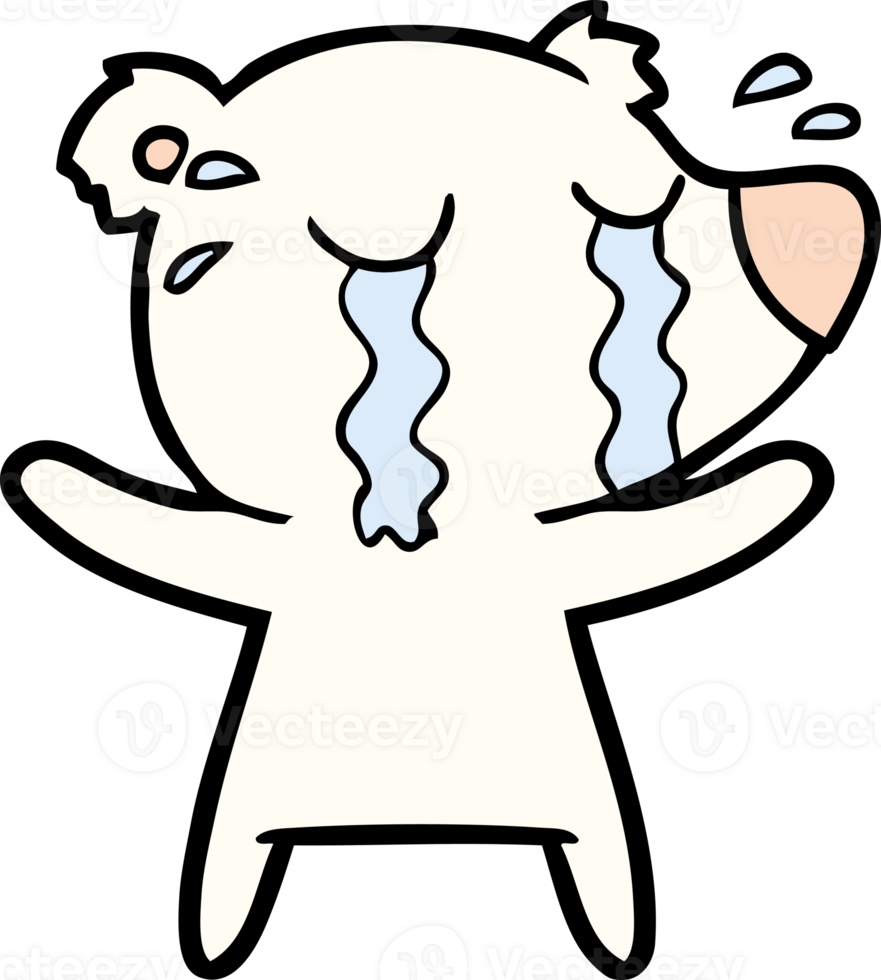 cartoon crying polar bear png
