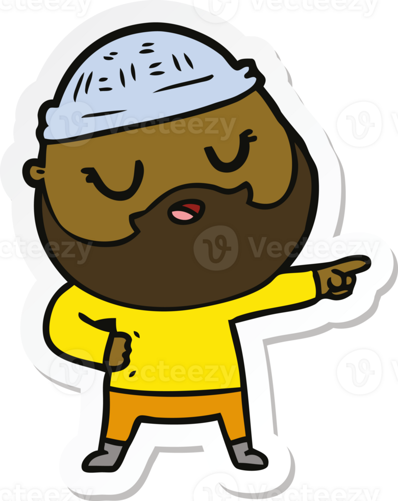 sticker of a cartoon man with beard png