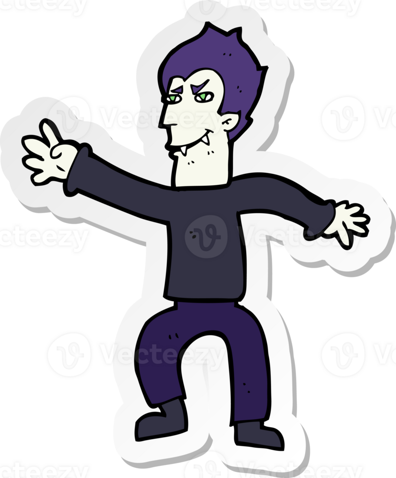 sticker of a cartoon vampire man png