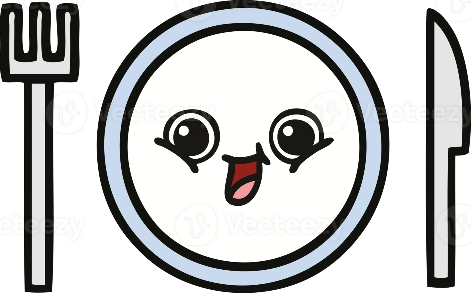 cute cartoon of a dinner plate png