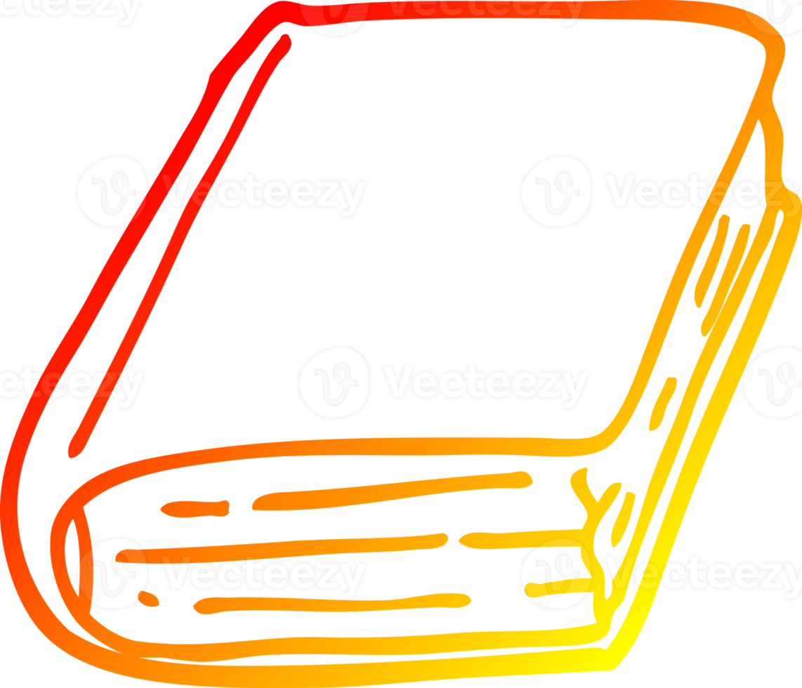 warm gradient line drawing of a cartoon old book png