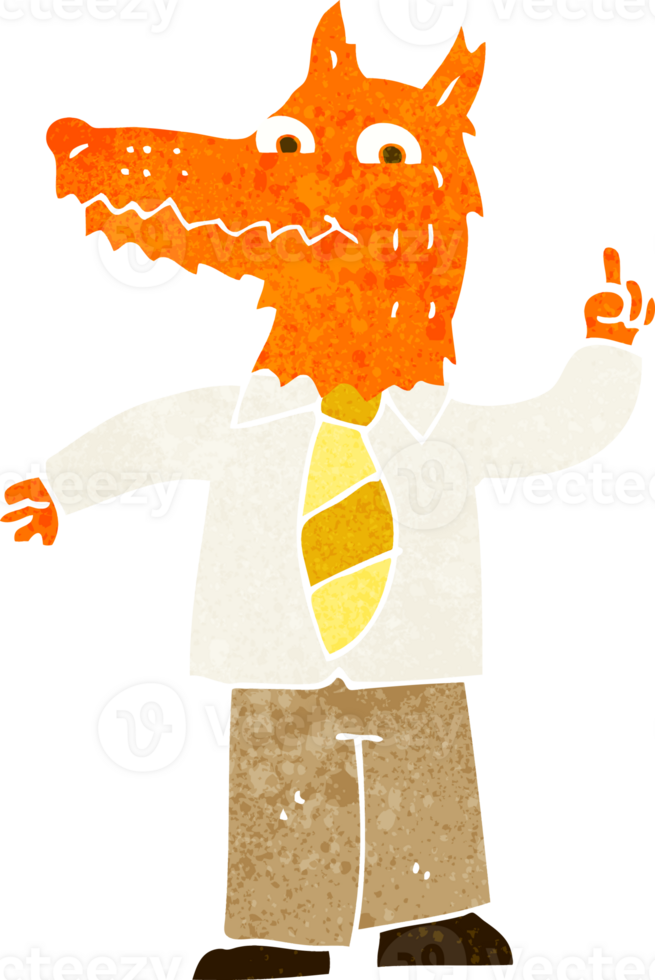 cartoon business fox with idea png