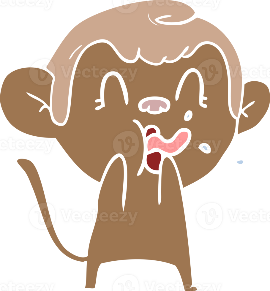 crazy flat color style cartoon monkey png