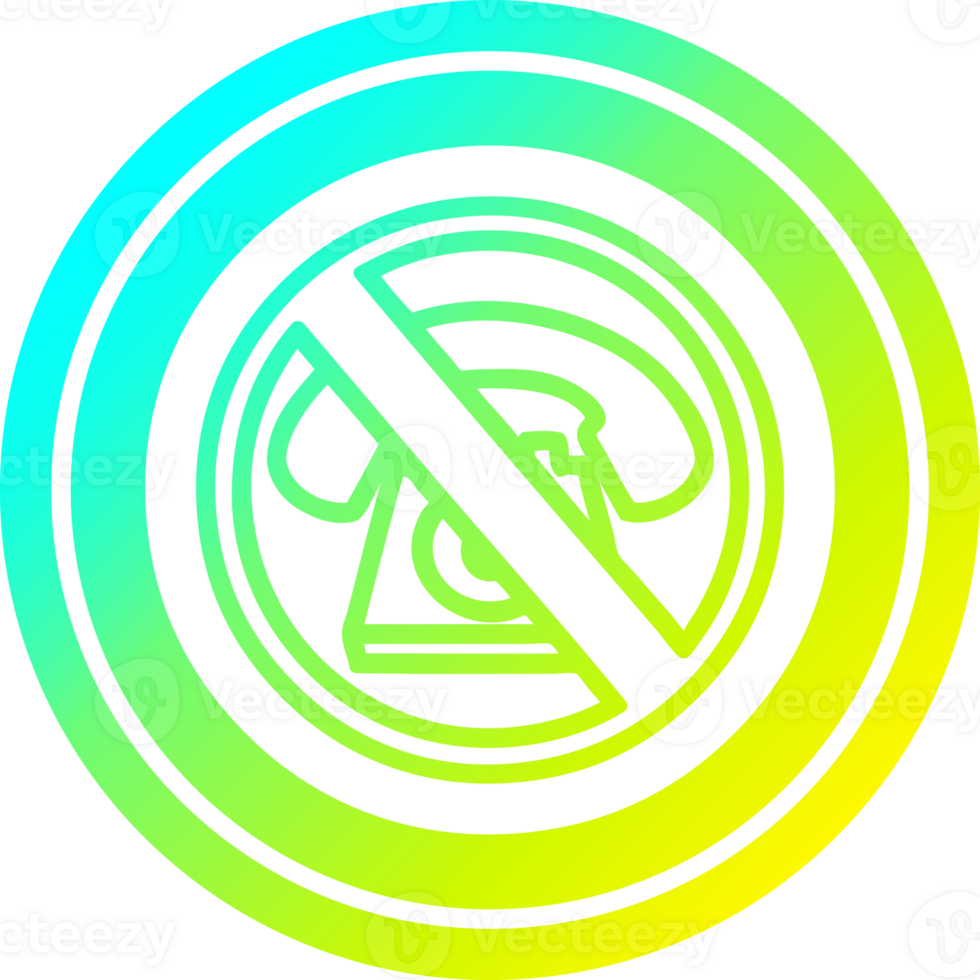 no cold calling circular icon with cool gradient finish png