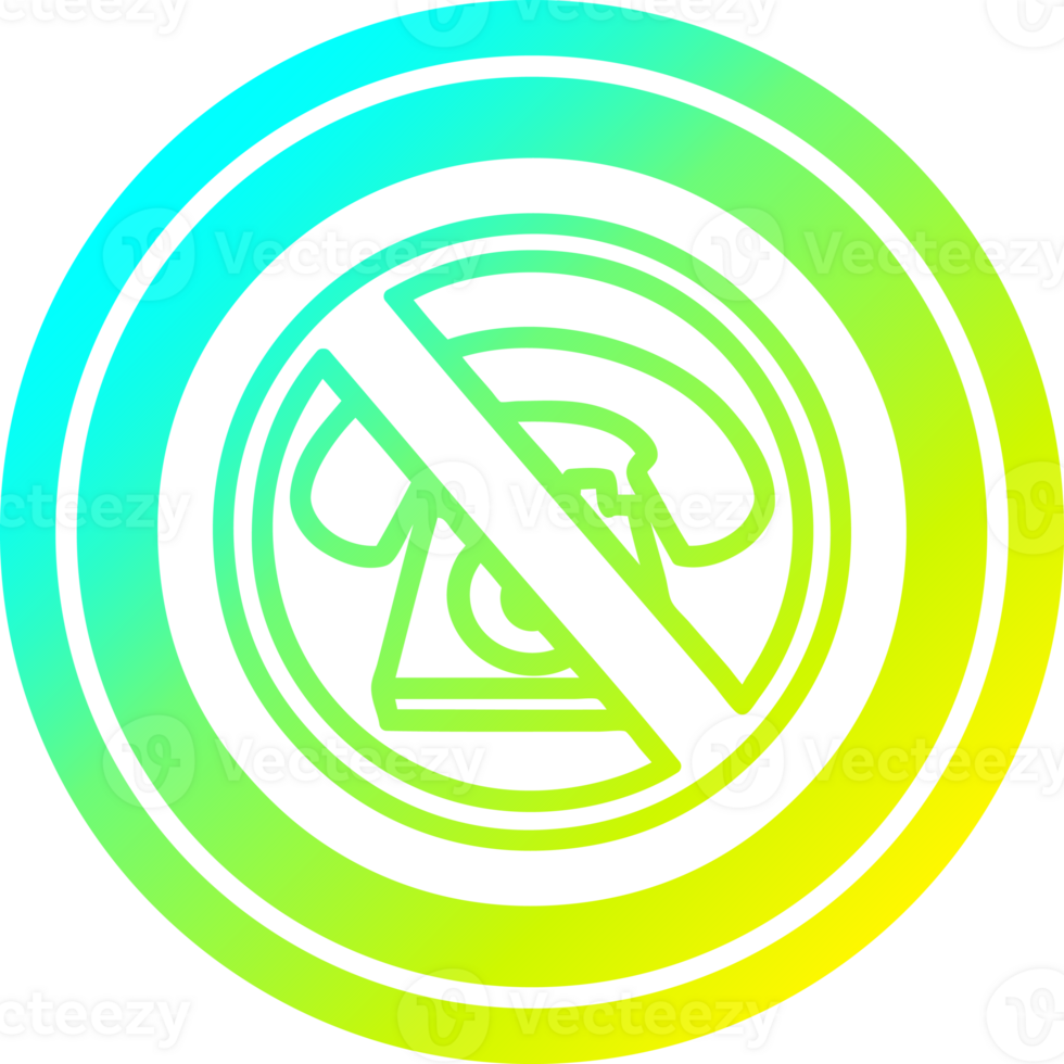 Nej kall kallelse cirkulär ikon med Häftigt lutning Avsluta png