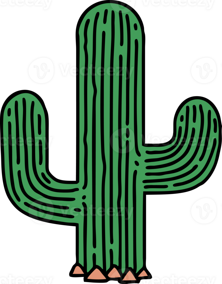 tattoo in traditional style of a cactus png