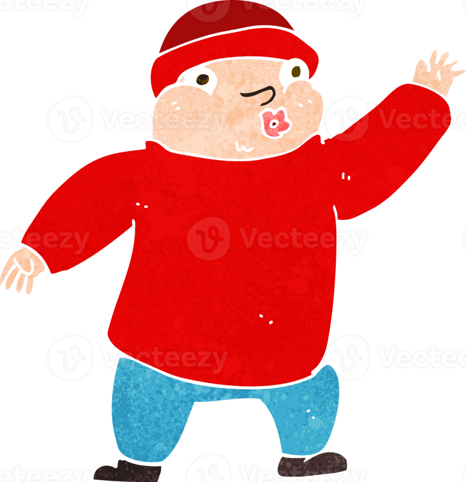 cartoon man in hat waving png