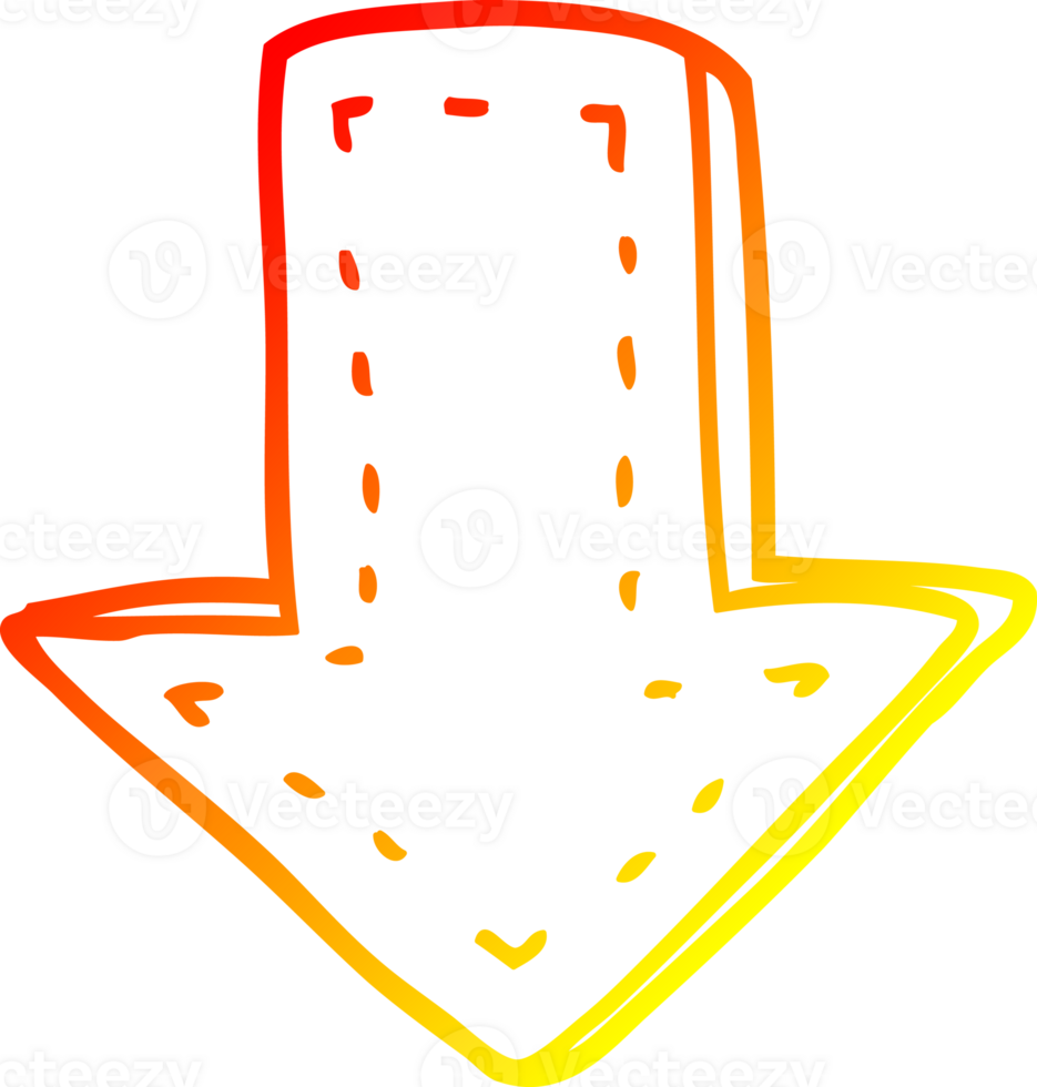 warm gradient line drawing of a cartoon pointing arrow png
