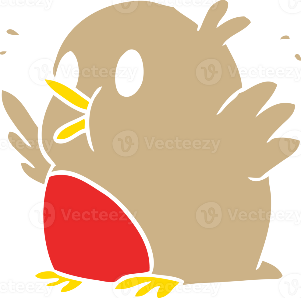 flat color style cartoon excited robin png