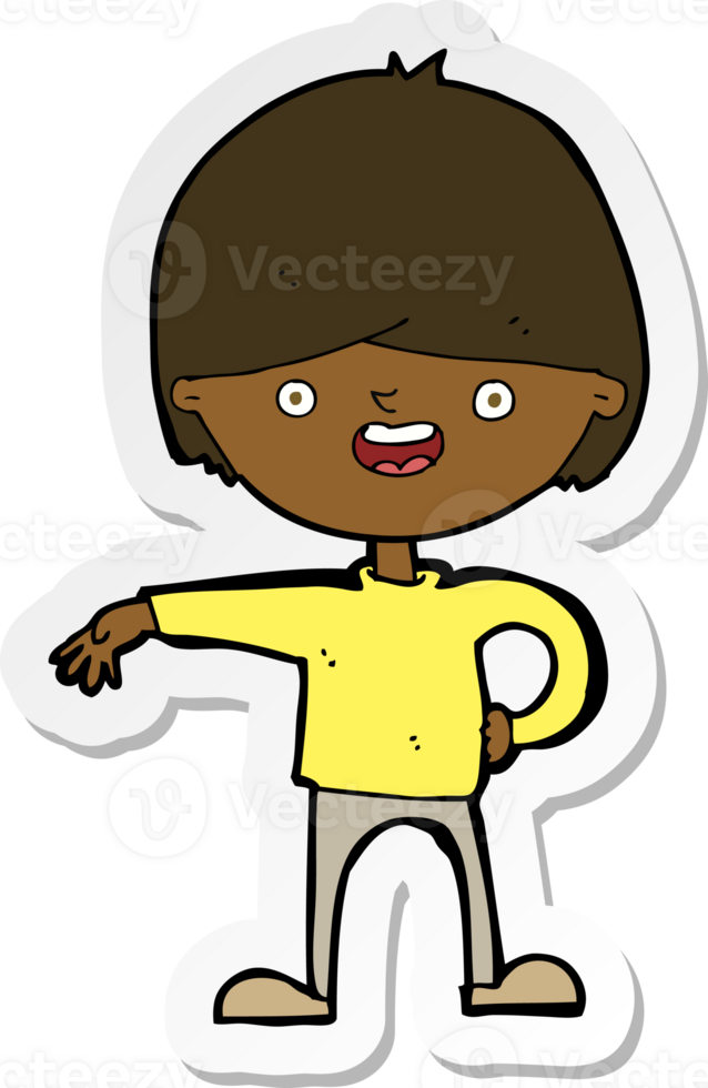 sticker of a cartoon happy man png