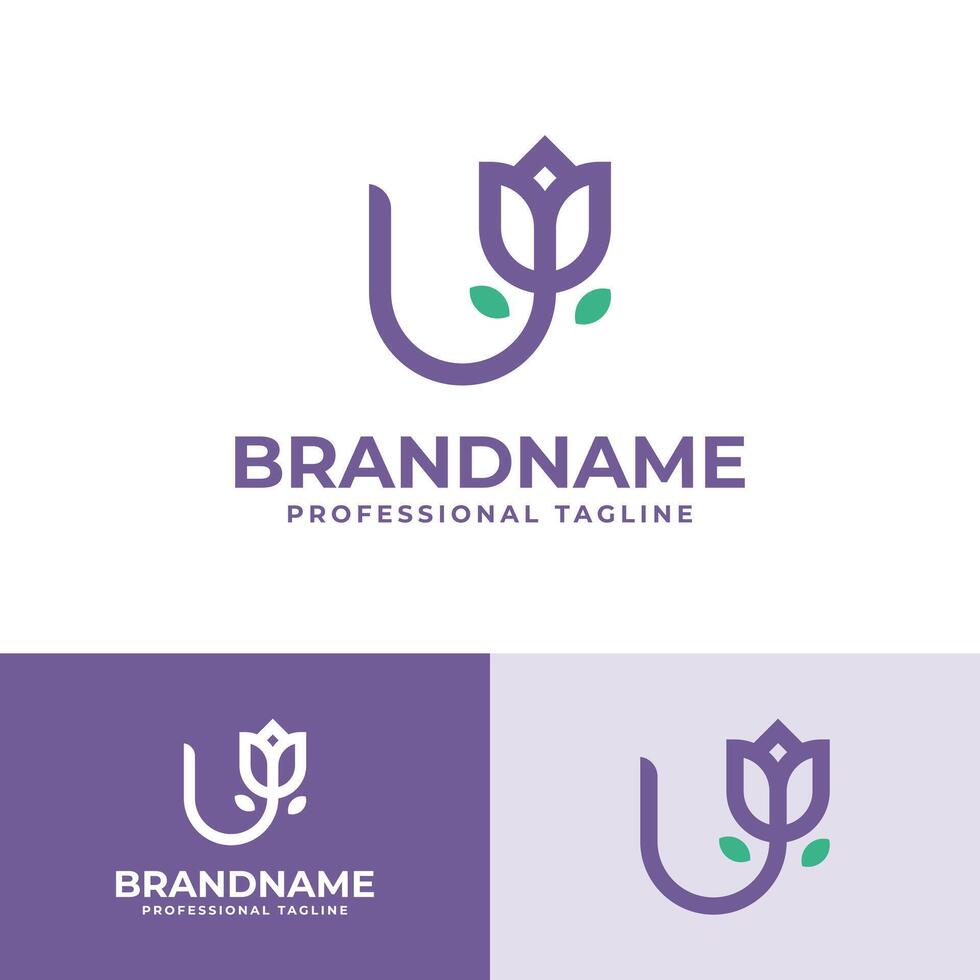 Initial U Tulip Flower Logo, for business related to flower with Letter U vector