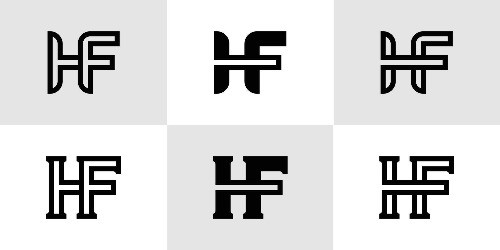 Letters HF Monogram Logo Set, suitable for business with HF or FH initials vector