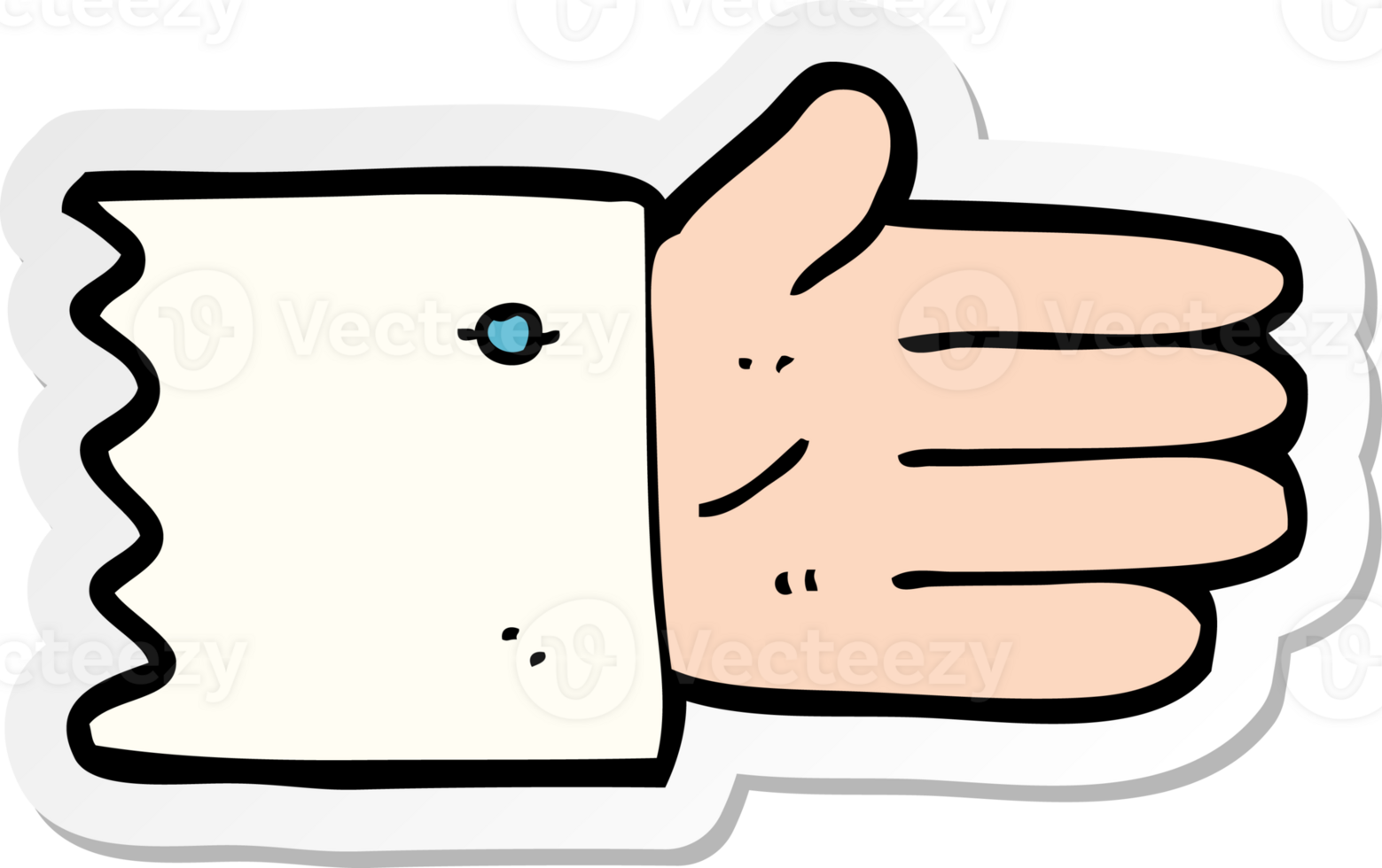 sticker of a cartoon open hand symbol png