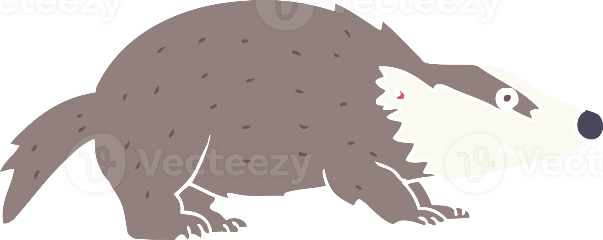 flat color style cartoon badger png