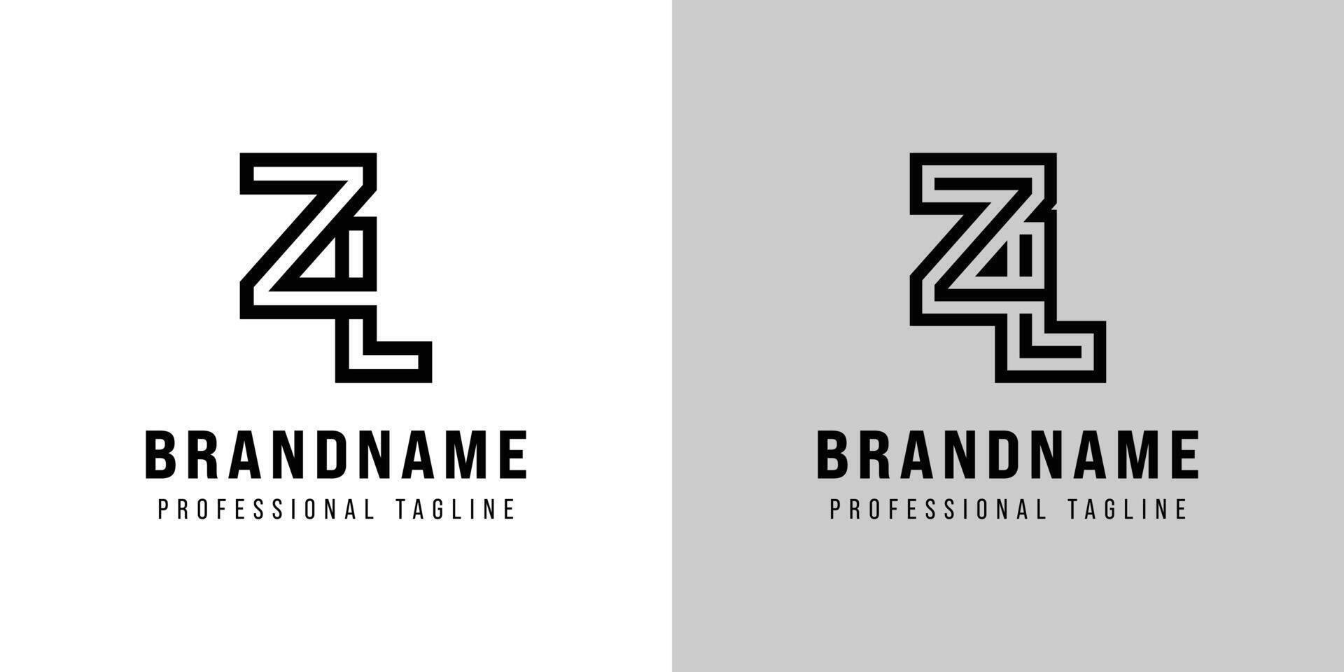 Letters ZL Monogram Logo, suitable for any business with ZL or LZ initials vector