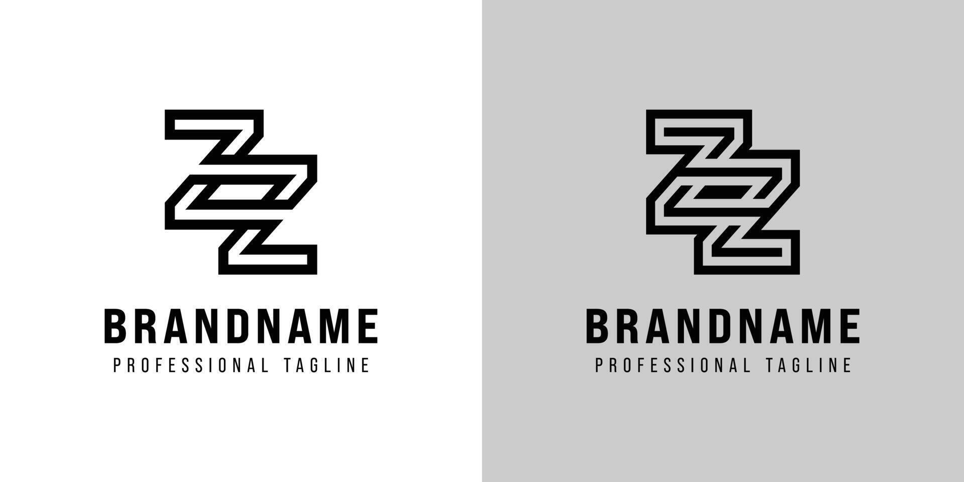 Letters ZZ Monogram Logo, suitable for any business with ZZ initials vector