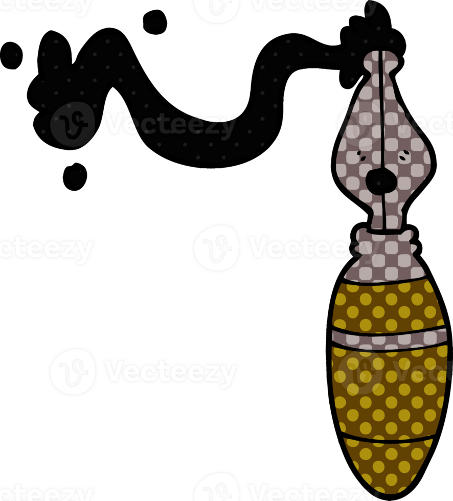cartoon doodle fountain pen png