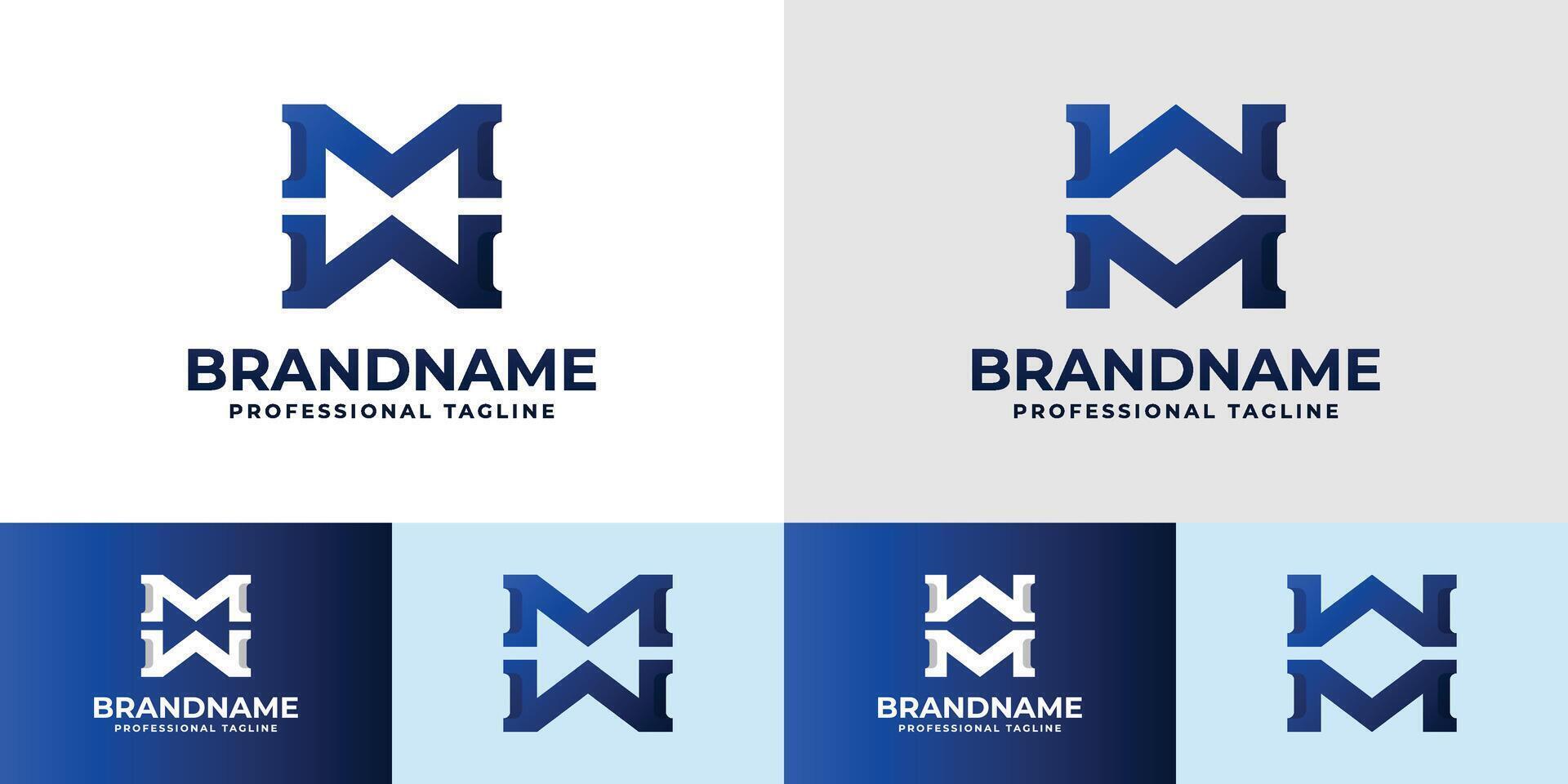 Initials MW and WM Monogram Logo, suitable for any business with Letters MW or WM vector