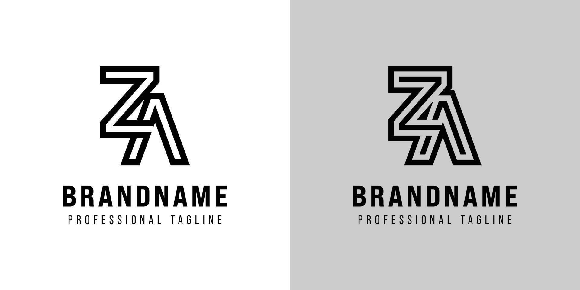 Letters ZA Monogram Logo, suitable for any business with ZA or AZ initials vector