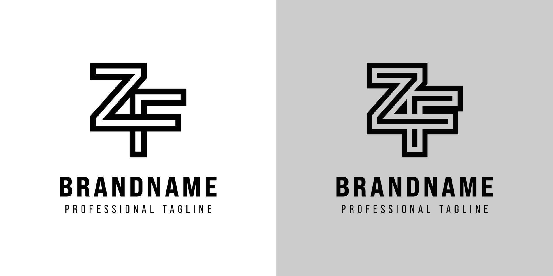 Letters ZF Monogram Logo, suitable for any business with ZF or FZ initials vector